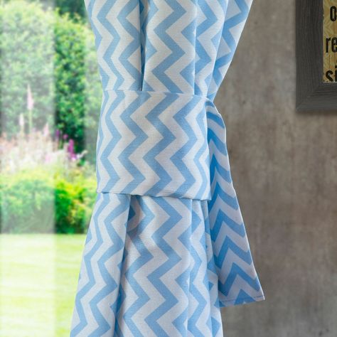 Cortina Lona Española ZigZag  Azul-1