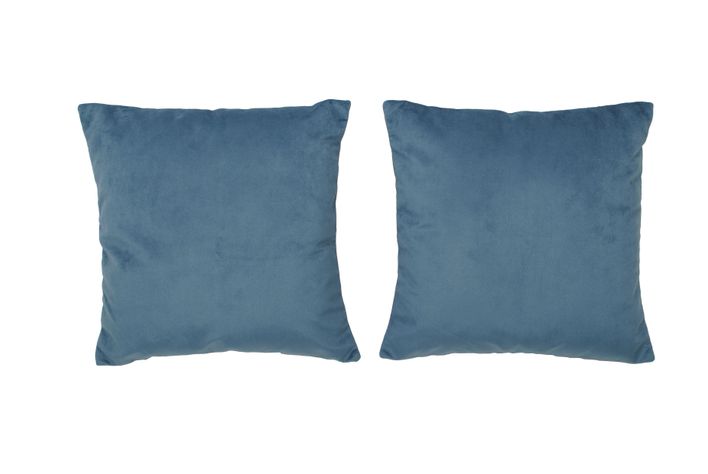 Set 2 Cojines Felpa de 40x40 Azul-0