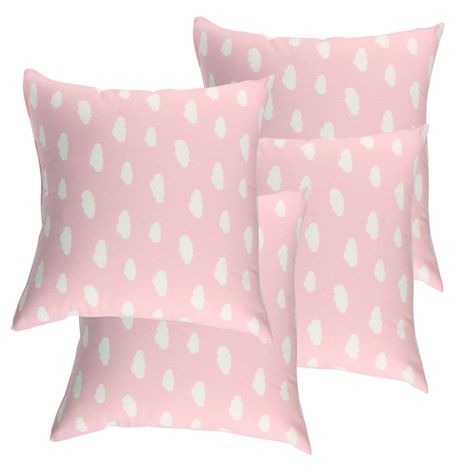 Set 4 Cojines Lona Nube Rosa 50x50 cm-0