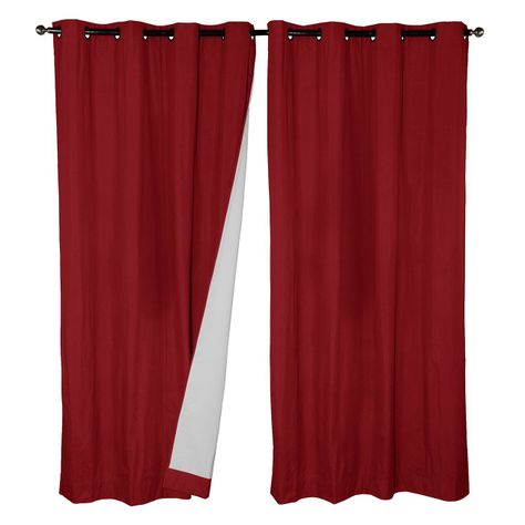 Set 2 Cortinas B.O Microfibra Rojo-1