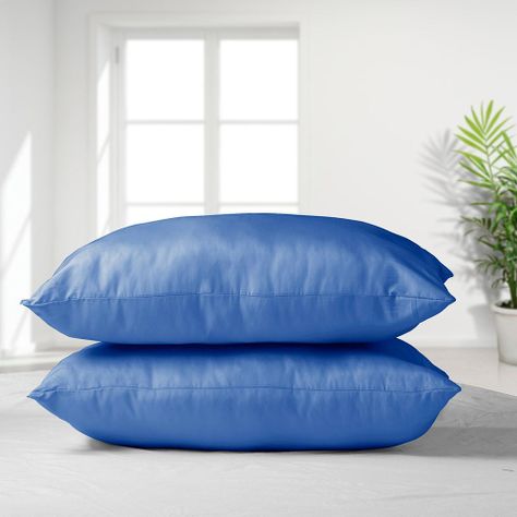 SET 2 ALMOHADAS MICROFIBRA ECO COLORES 50X70  AZUL MARINO-0