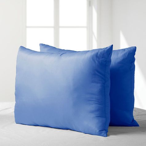 SET 2 ALMOHADAS MICROFIBRA ECO COLORES 50X70  AZUL MARINO-1