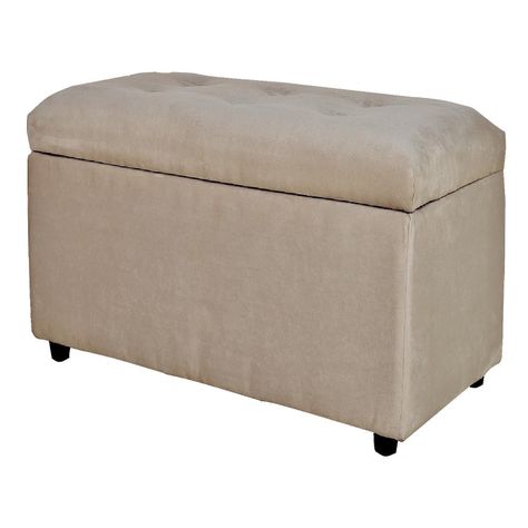 Banqueta Baul Felpa Beige   100x50x45 cm-1