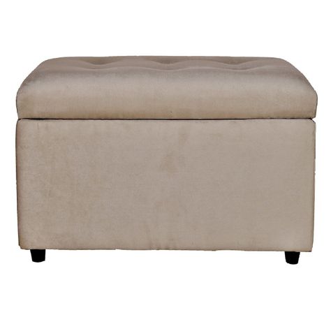 Banqueta Baul Felpa Beige   100x50x45 cm-2