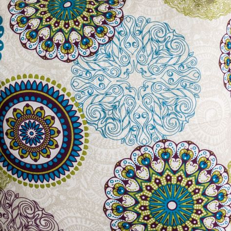 Set 2 cojines Lona Española Mandala 50x50 Verde-1