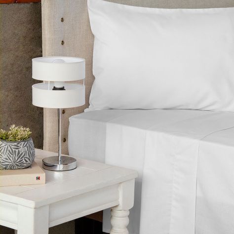 Jgo.Sábanas Polycotton 1 PL- 144 hilos Blanco-0