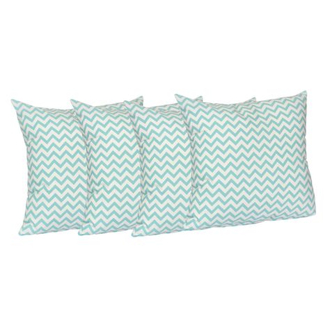 Set 4 cojines Lona Española Zig Zag 50x50 cm Jade-0