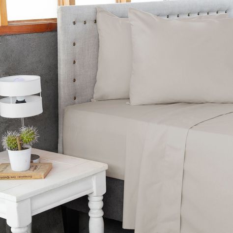 Jgo.Sábanas Polycotton 2pl -144 hilos 4 piezas - Beige-0