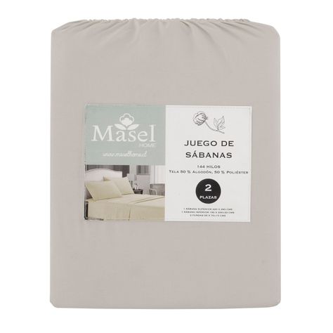 Jgo.Sábanas Polycotton 2pl -144 hilos 4 piezas - Beige-3