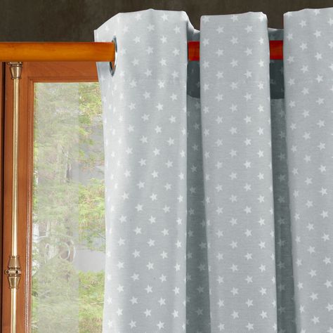 Cortina lona española estrellita mini Gris-0