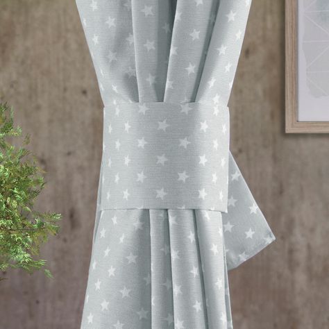 Cortina lona española estrellita mini Gris-1