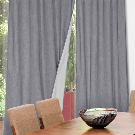 Set Cortina Masel B.O Lino Gris claro 140 x 225-0