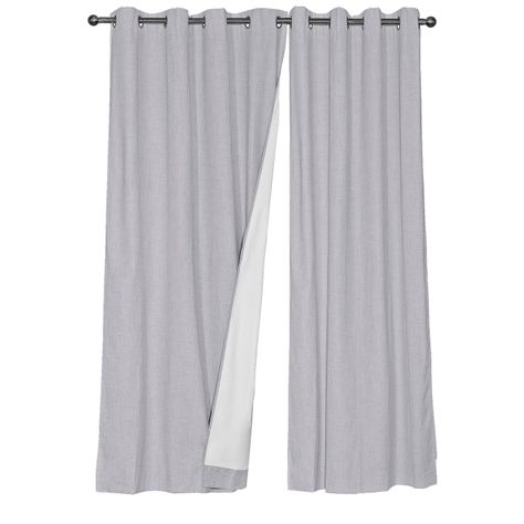 Set Cortina Masel B.O Lino Gris claro 140 x 225-1