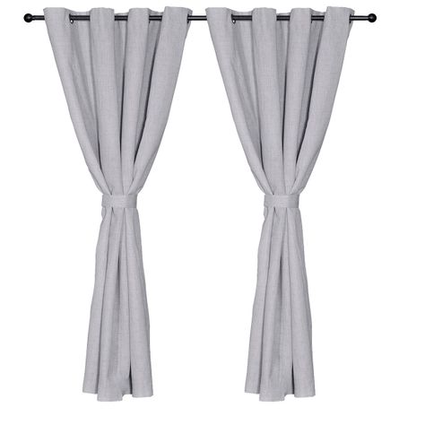 Set Cortina Masel B.O Lino Gris claro 140 x 225-2