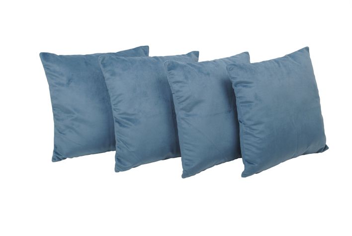 Set 4 Cojines Felpa de 40x40 Azul-0