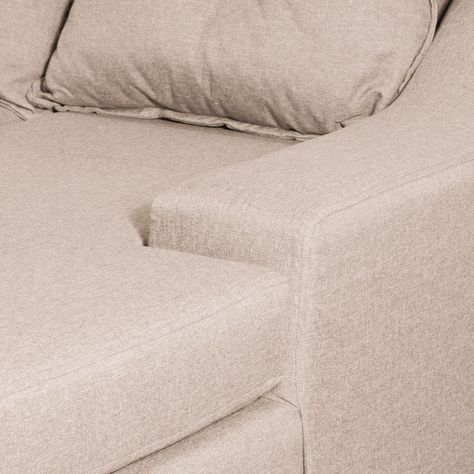  Seccional Viena 3 cuerpos  Derecho Tela Beige 195x 155 x90-3