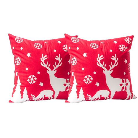 Set 2 Cojines Reno 45 x 45 Rojo-0