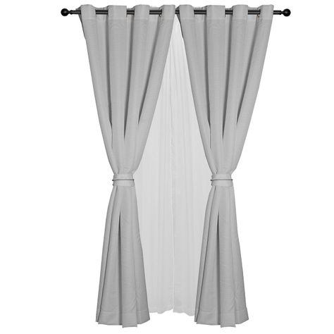 Cortina set Barbara 8 pzas. 1.40 x 2.25 Gris -0