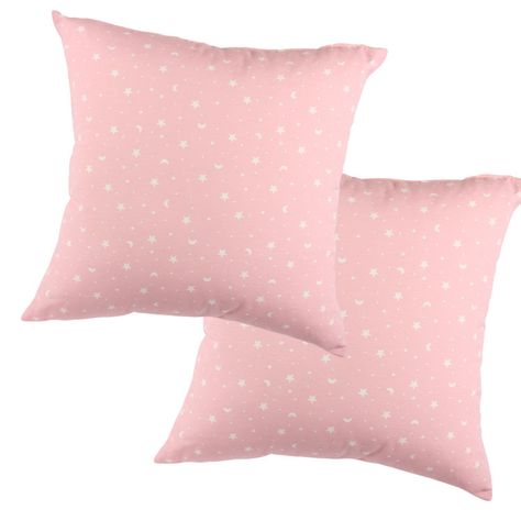 Set 2 Cojines Lona Estrellita Rosa 50x50 cm-1