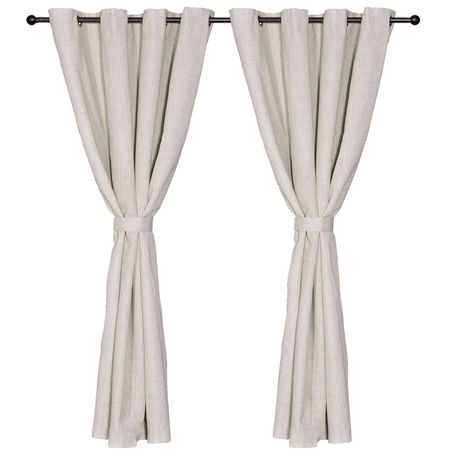 Set Cortina Masel B.O Lino Blanca 140 x 225-2