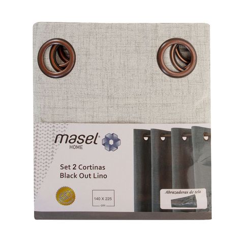 Set Cortina Masel B.O Lino Blanca 140 x 225-3