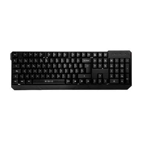 Kit Nibio Teclado K200 + Mouse Rule + Audífonos Zigma Blanco-1