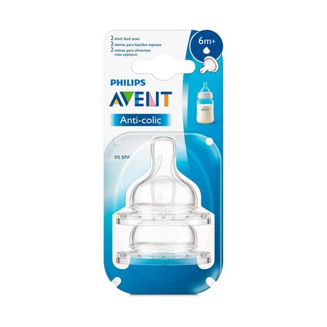 Tetina Avent Natural 6m+ Flujo Espeso Anticólicos Libre BPA-3