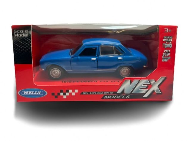 PEUGEOT 504 DE 1975 AZUL MINIATURA WELLY ESCALA-2