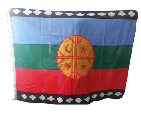 Bandera Mapuche Mediana 90 X 145cms, Poliester. Bf3-1
