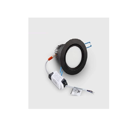 Panel Led Circular 10w Empotrado Negro Cl-0