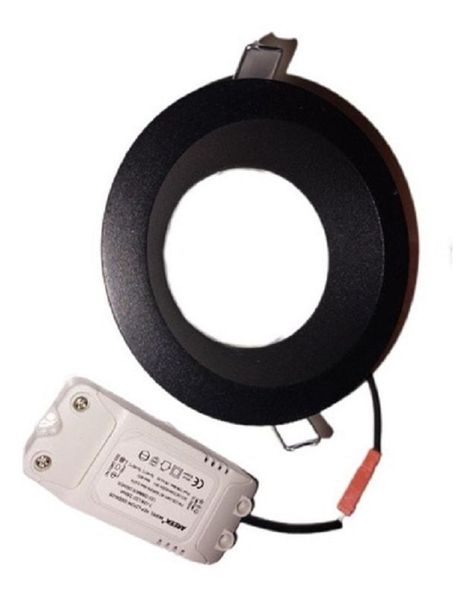 Panel Led Circular 10w Empotrado Negro Cl-1