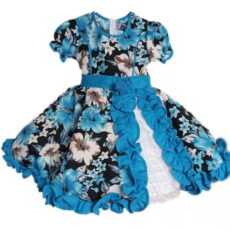 Vestidos Niña Huasa / Chinita Talla 2 4 6 8 - Azul-1