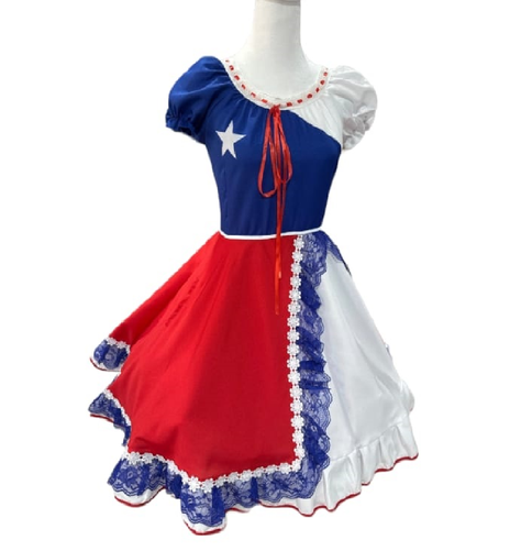 VESTIDO DE HUASA, CHINITA FIESTAS PATRIAS CHILE, Bandera-0