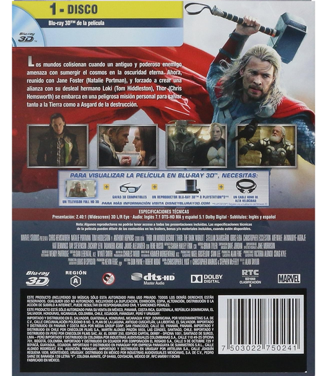 Bluray 3d Thor 2 Un Mundo Oscuro B1-1