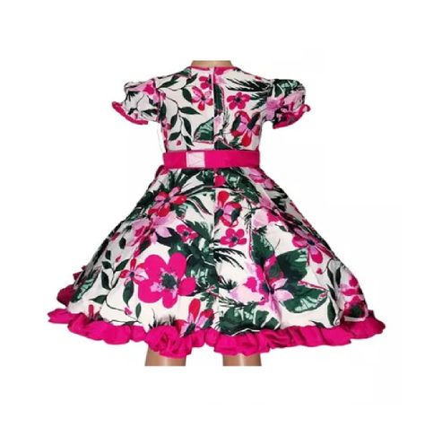 Vestidos Niña Huasa / Chinita  Talla 2 4 6 8 - Fucsia-3