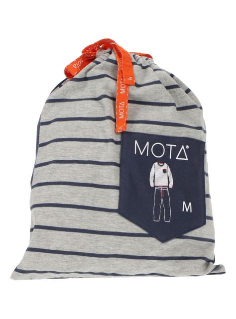 Pijama largo algodón Diseño Gris Mota -3