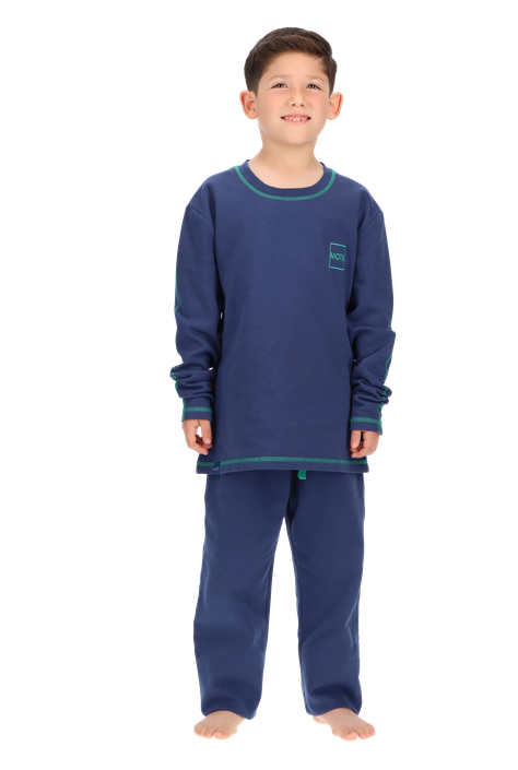 Pijama largo infantil Azul Mota -0