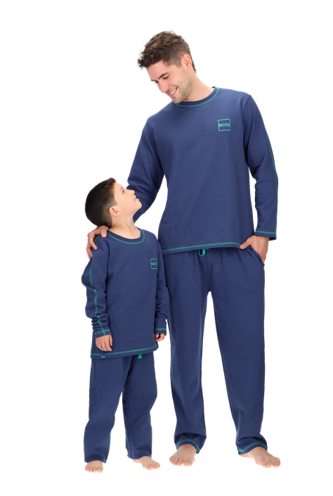 Pijama largo infantil Azul Mota -1