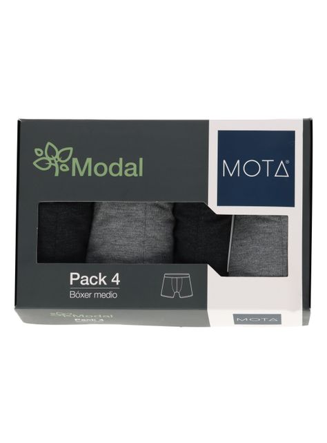 Bóxer Medio Modal Gris Pack 4 Mota -6