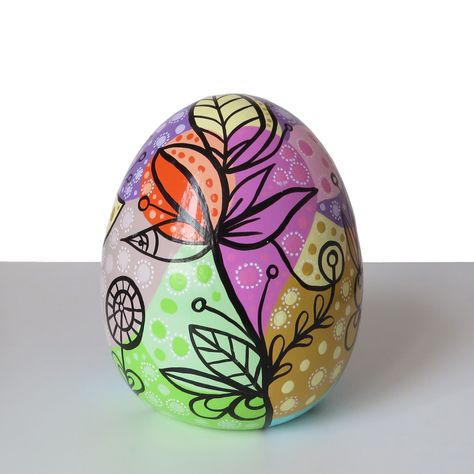 Huevo decorativo de cerámica 15cm-2