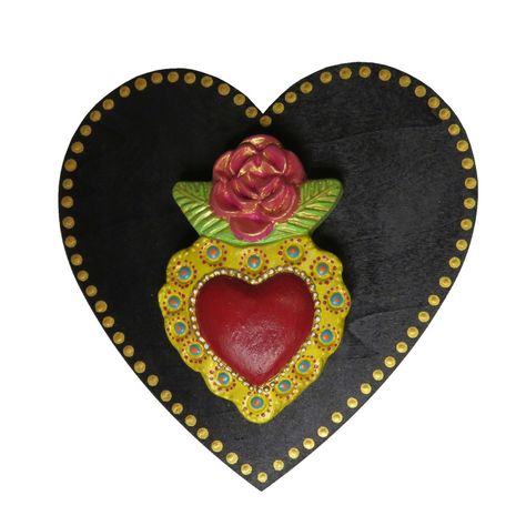 Cuadro Corazón amarillo flor-0