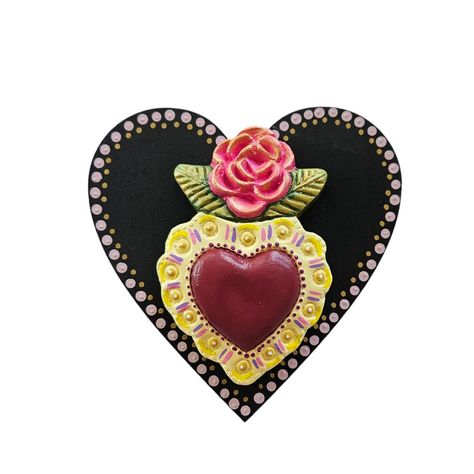 Cuadro corazón flor decorativo-0