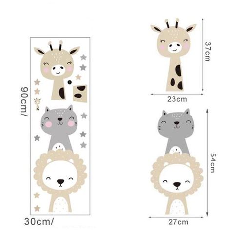 Animales y estrellas, vinilo deco muro dormitorio infantil-1