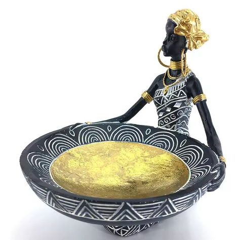Figura Africana Fuente - Resina - Escultura-0