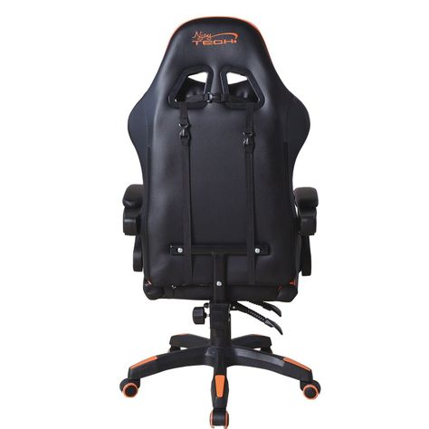 Silla Gamer Kaos Ergónomica Naranja y Negra-6