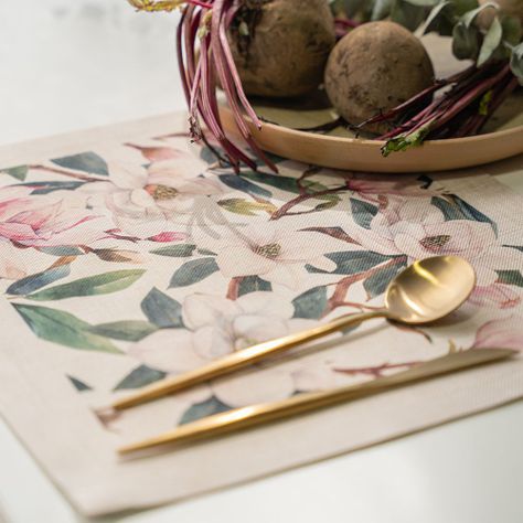 Set  de Individuales, Linet Natural, Magnolia-1
