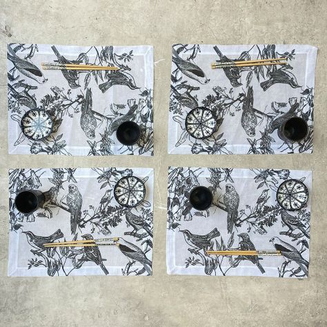 Set  Individuales Velo organza - Aves Chilenas-1