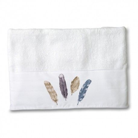Toalla de Mano Plumas Grises-0