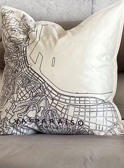 Cojín Mapa Valparaiso, 60x60-1