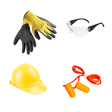 Protección Kit Casco, Lentes, Guantes, Protectores Auditivos-0